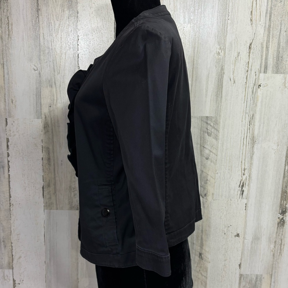 Talbots Stretch Cotton Ruffle‎ Bib Jacket - Picture 4 of 8